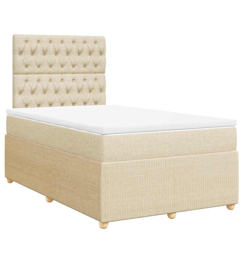 Boxspringbett mit Matratze Creme 120x190 cm Stoff