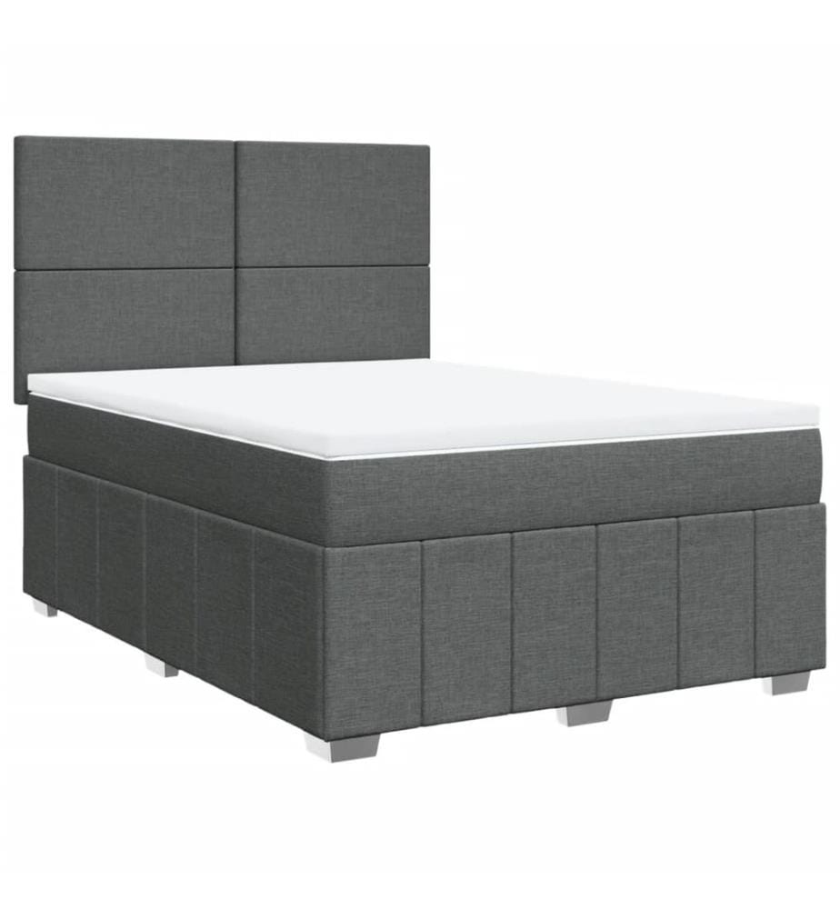 Boxspringbett mit Matratze Dunkelgrau 160x200 cm Stoff