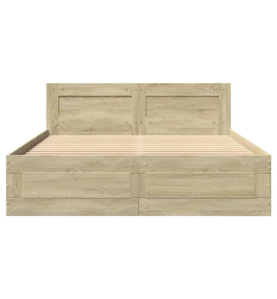 Bettgestell mit Kopfteil Sonoma-Eiche 120x200 cm Holzwerkstoff