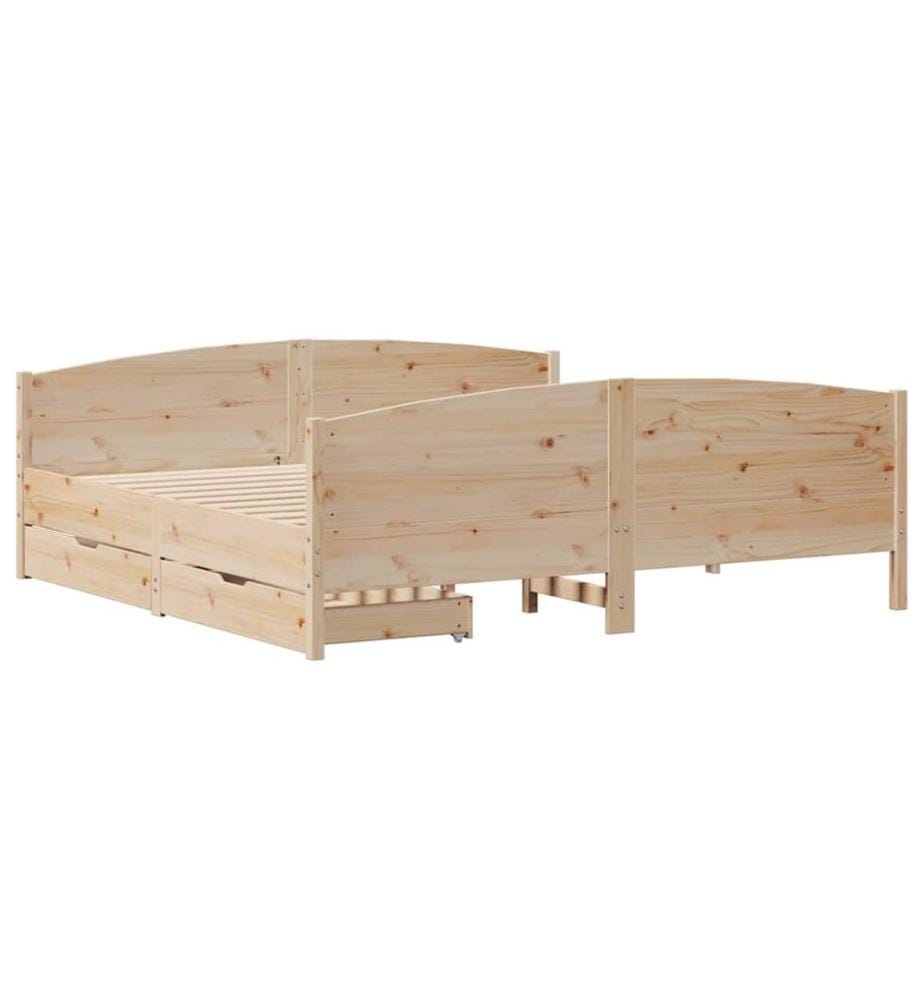 Cadre de lit sans matelas 200x200 cm bois massif de pin