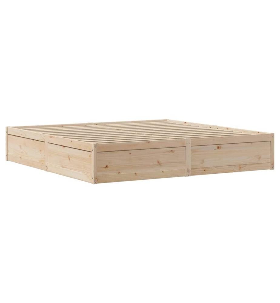Cadre de lit avec tête de lit 180x200 cm bois de pin massif