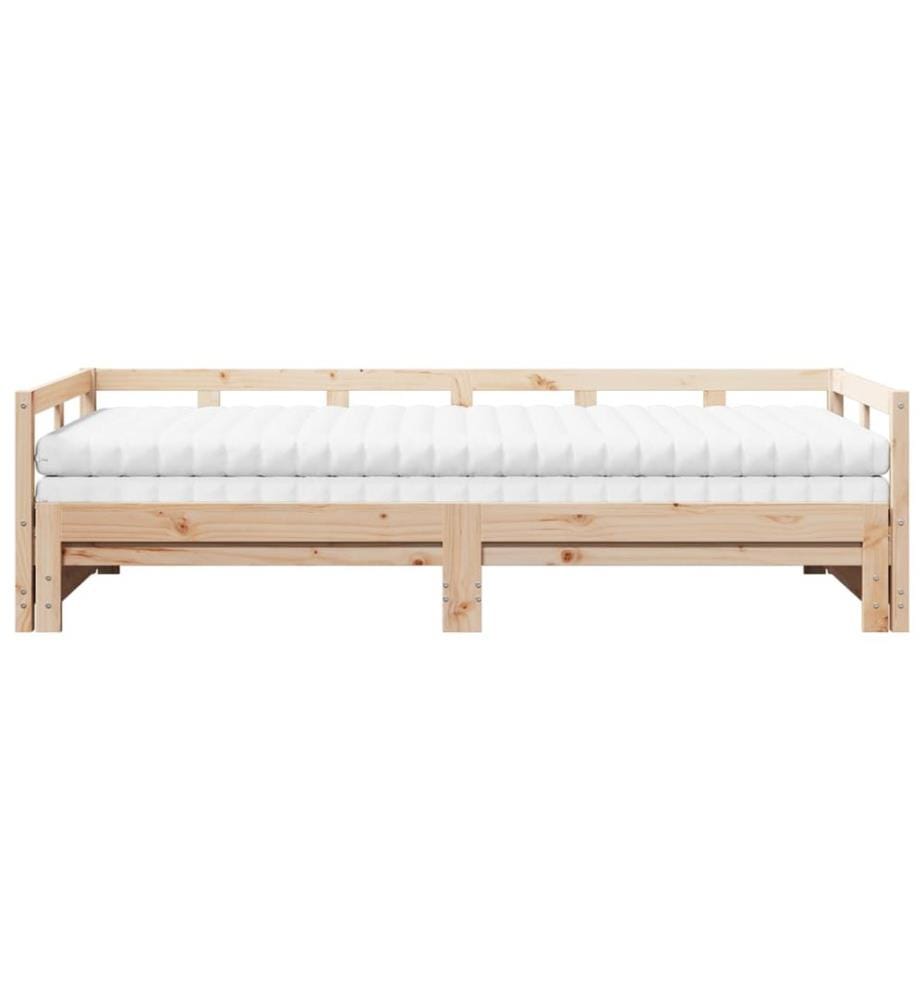 Lit de jour et lit gigogne et matelas 80x200 cm bois pin massif