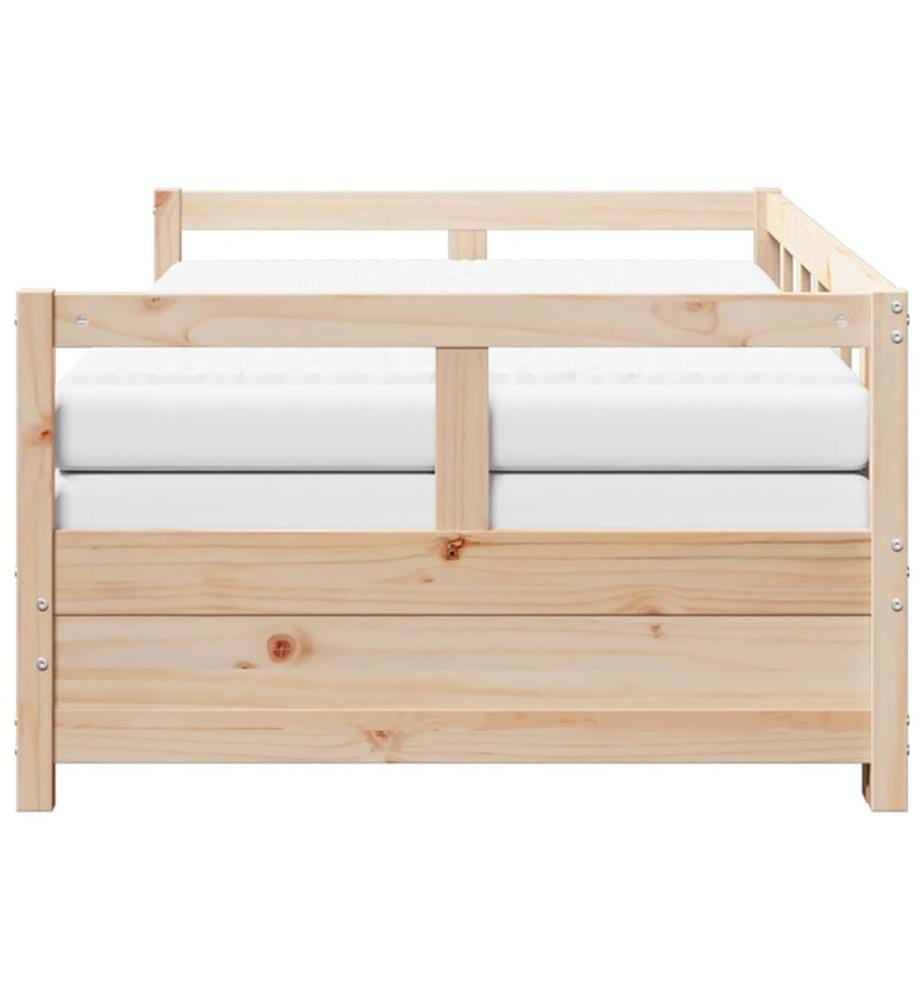 Lit de jour et lit gigogne et matelas 80x200 cm bois pin massif