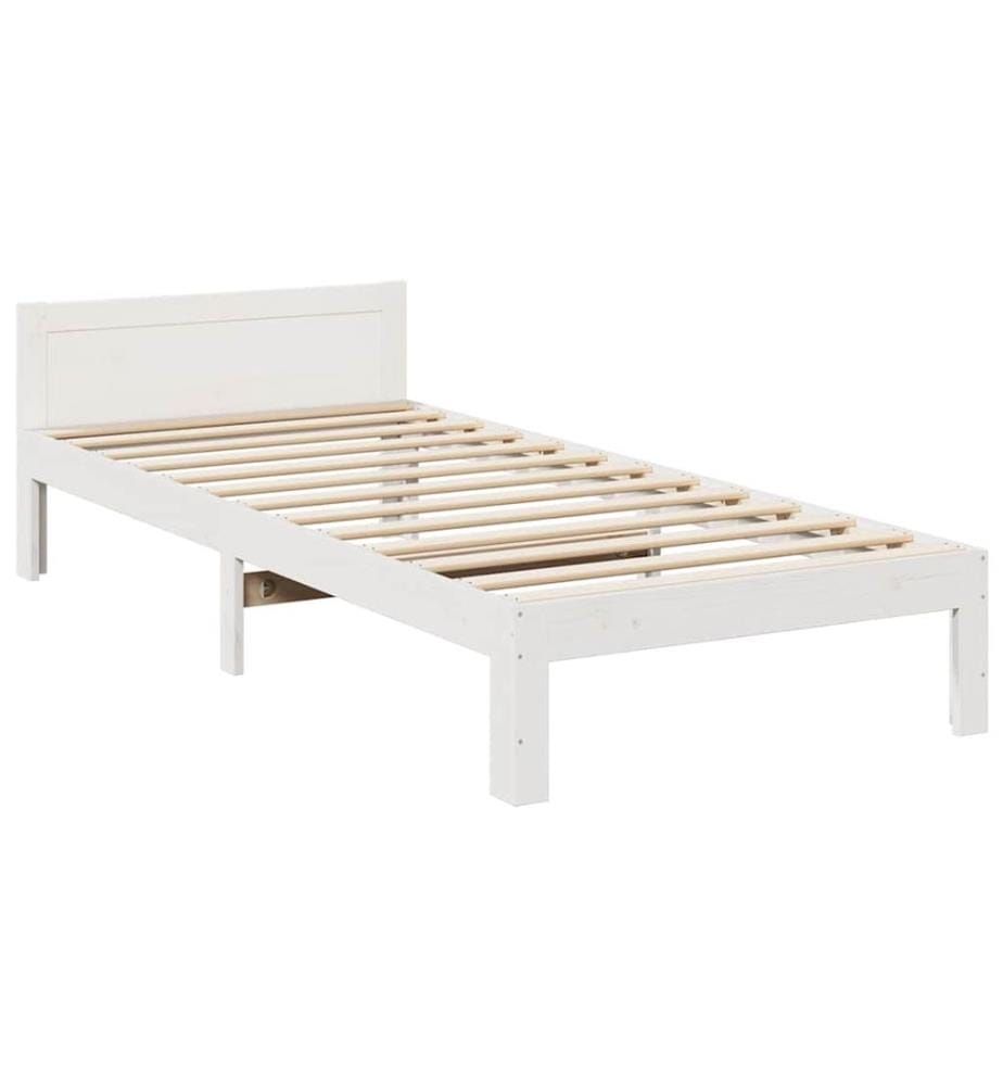 Cadre de lit familial sans matelas blanc 270x200 cm