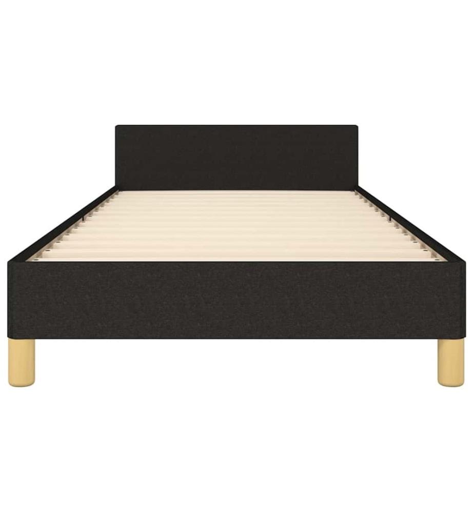 Bettgestell mit Kopfteil ohne Matratze Schwarz 80x200 cm Stoff