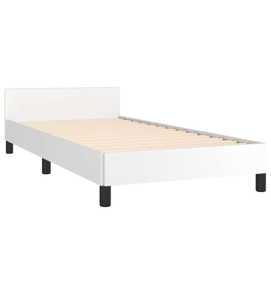Bettgestell mit Kopfteil ohne Matratze Weiss 90x200 cm