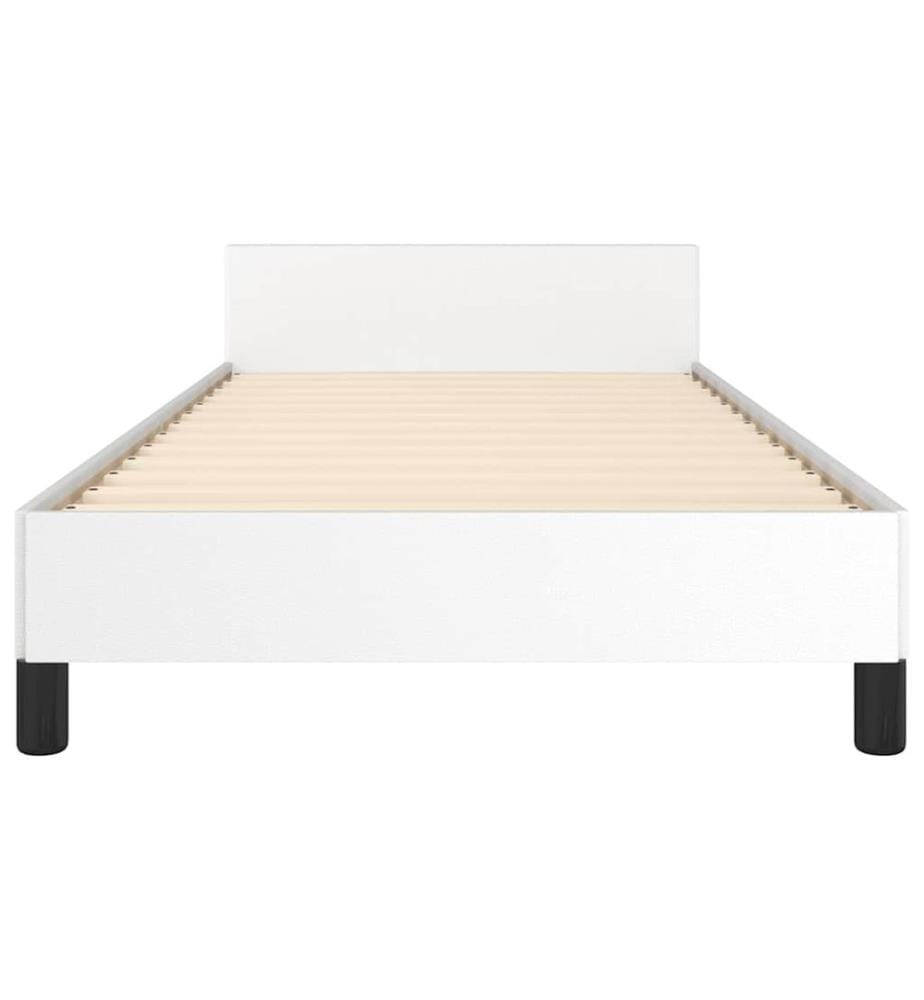 Bettgestell mit Kopfteil ohne Matratze Weiss 90x200 cm