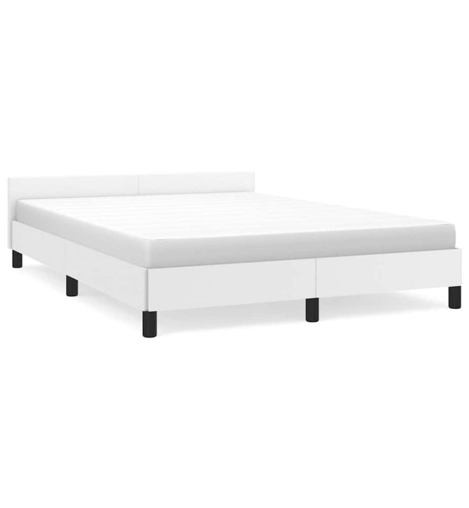 Bettgestell mit Kopfteil ohne Matratze Weiss 140x200 cm