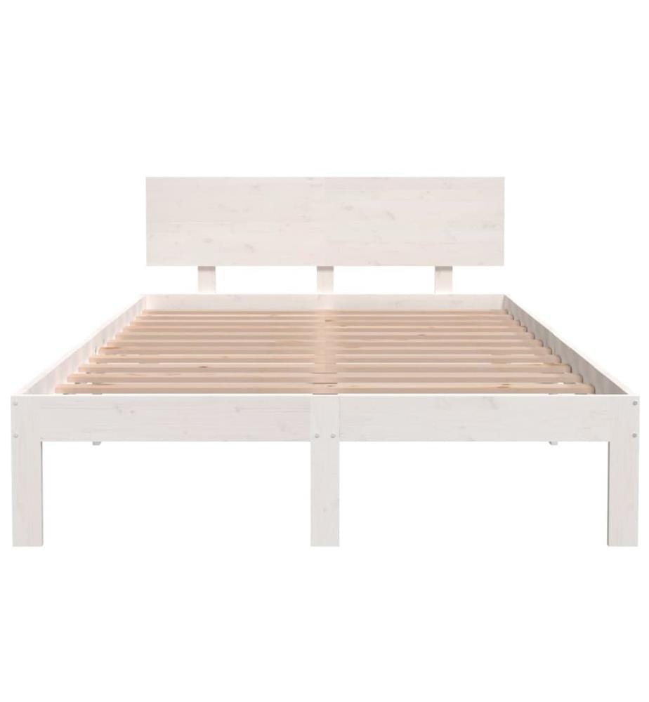 Cadre de lit sans matelas blanc bois de pin massif 120x200 cm