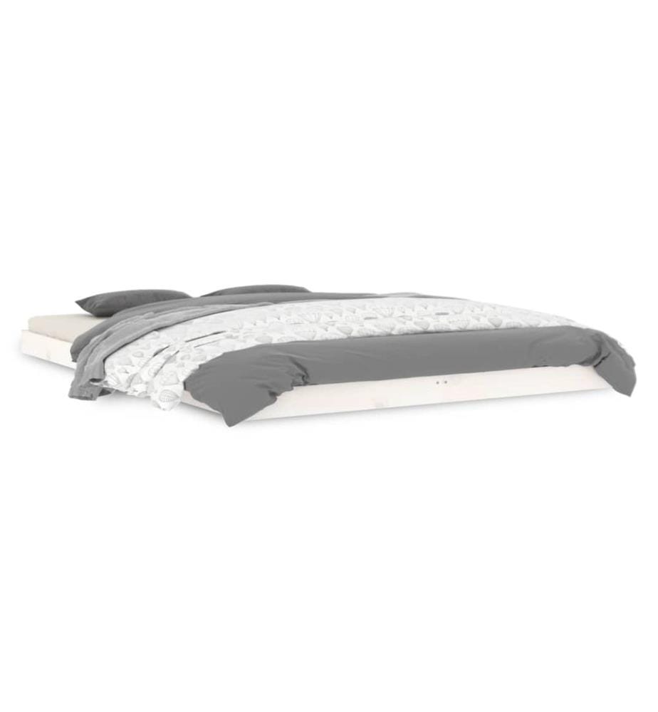 Cadre de lit sans matelas blanc 140x200 cm bois de pin massif