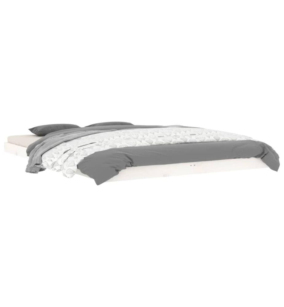 Cadre de lit sans matelas blanc 140x200 cm bois de pin massif