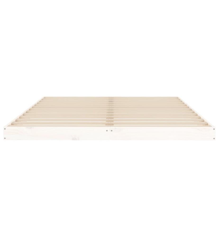 Cadre de lit sans matelas blanc 140x200 cm bois de pin massif