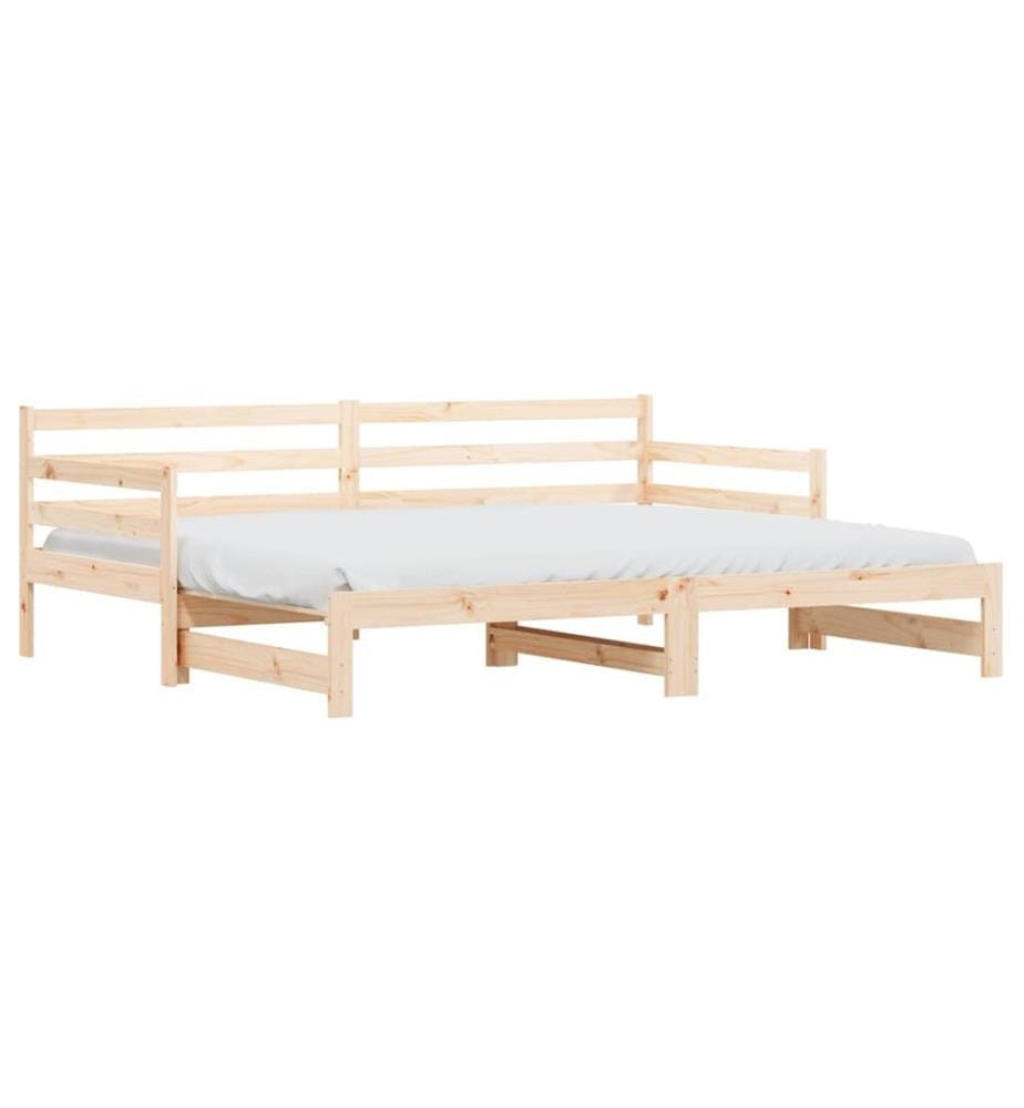 Lit de jour et lit gigogne sans matelas 90x200 cm bois massif
