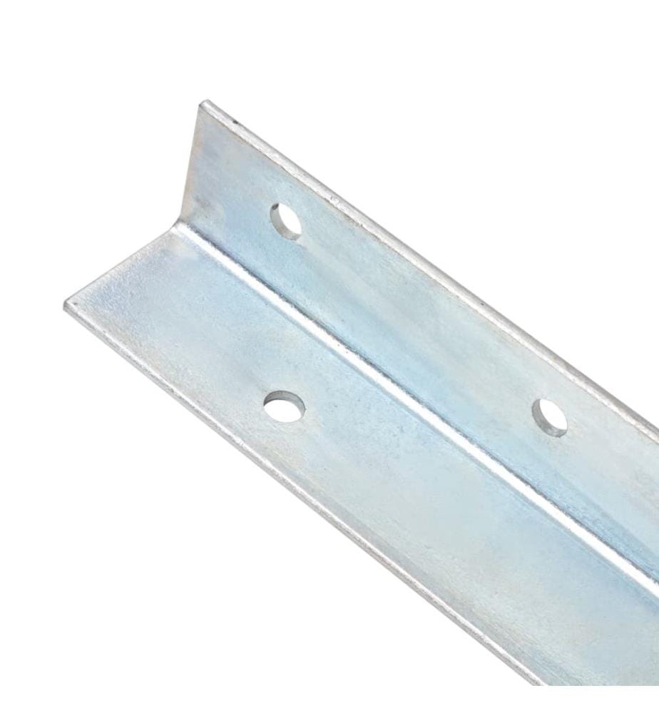 Piquet de sol en forme de L 2 pcs Acier galvanisé 5 x 5 x 50 cm