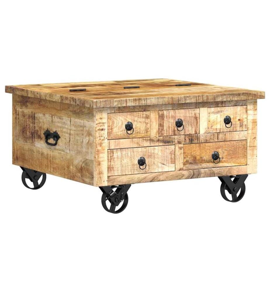 Couchtisch Raues Mangoholz 70x70x40 cm