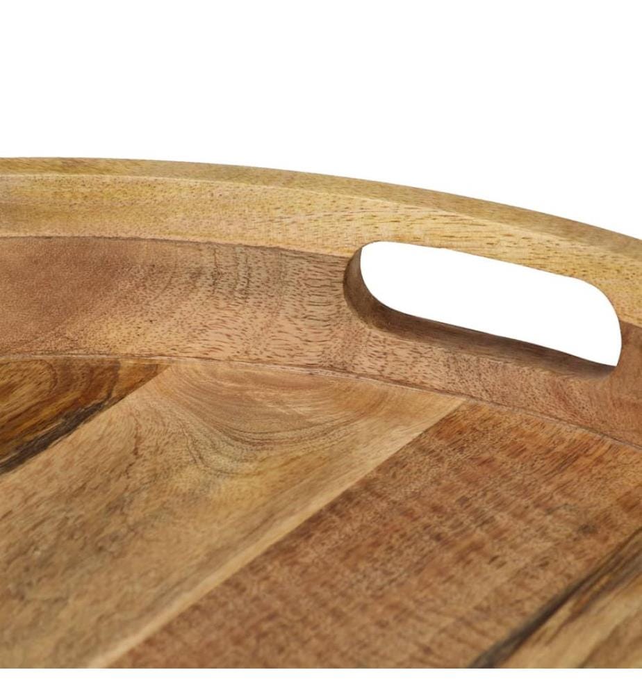 Table basse Bois de manguier massif et acier 50x40 cm