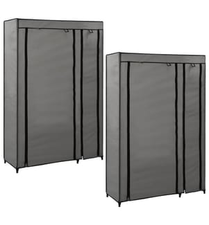 Faltschränke 2 Stk. Grau 110x45x175 cm Stoff