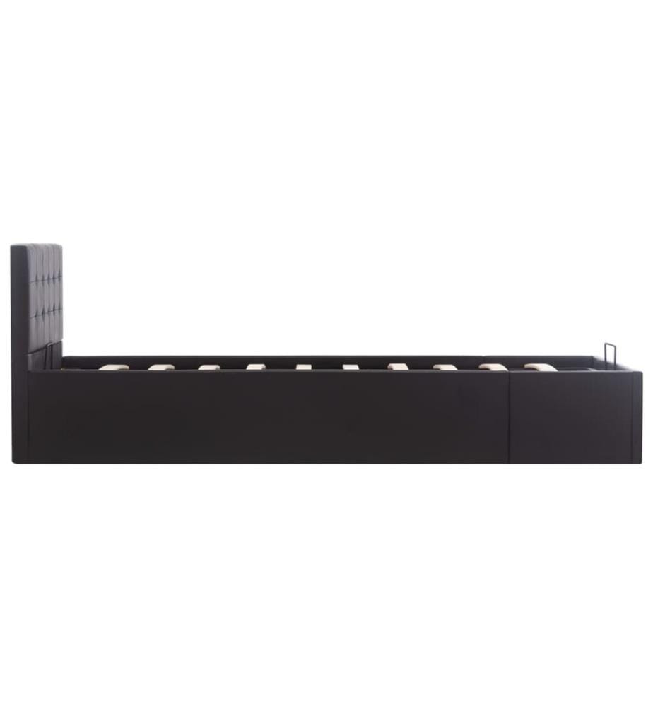 Stauraumbett Hydraulisch Schwarz Kunstleder 90×200 cm
