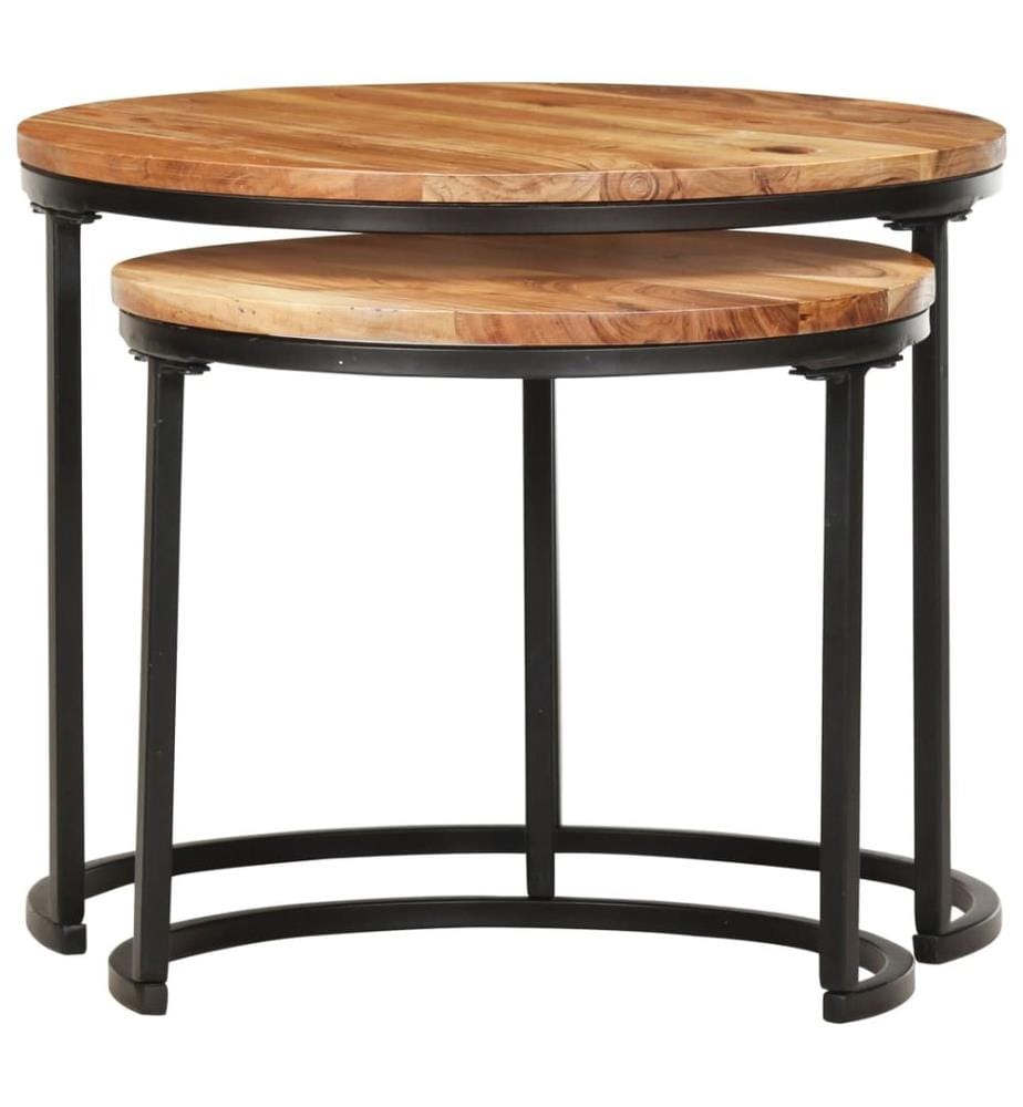 Tables gigognes 2 pcs Bois d'acacia massif