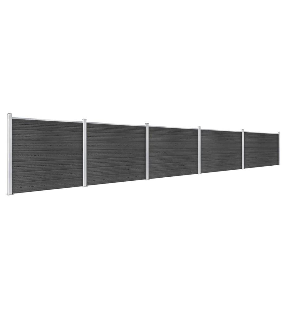 Ensemble de panneau de clôture WPC 872x146 cm Gris