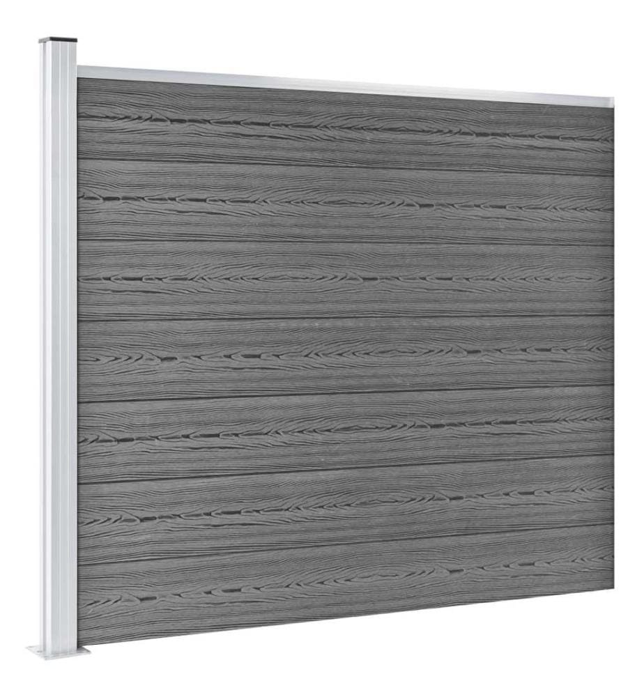 Ensemble de panneau de clôture WPC 872x146 cm Gris