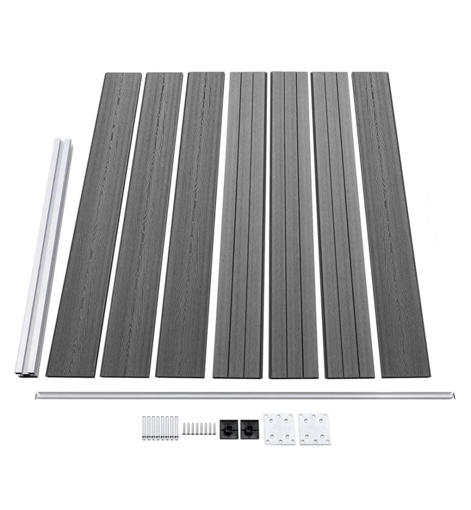 Ensemble de panneau de clôture WPC 872x146 cm Gris