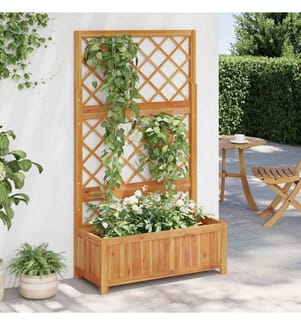 Hochbeet mit Spalier 85x38x150 cm Massivholz Akazie