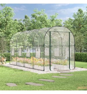 Gewächshaus Transparent 160x400x190 cm PVC & Stahl
