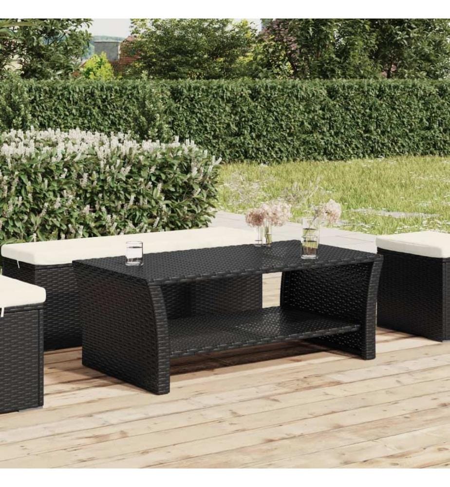 Couchtisch Schwarz 100x50x40 cm Poly Rattan