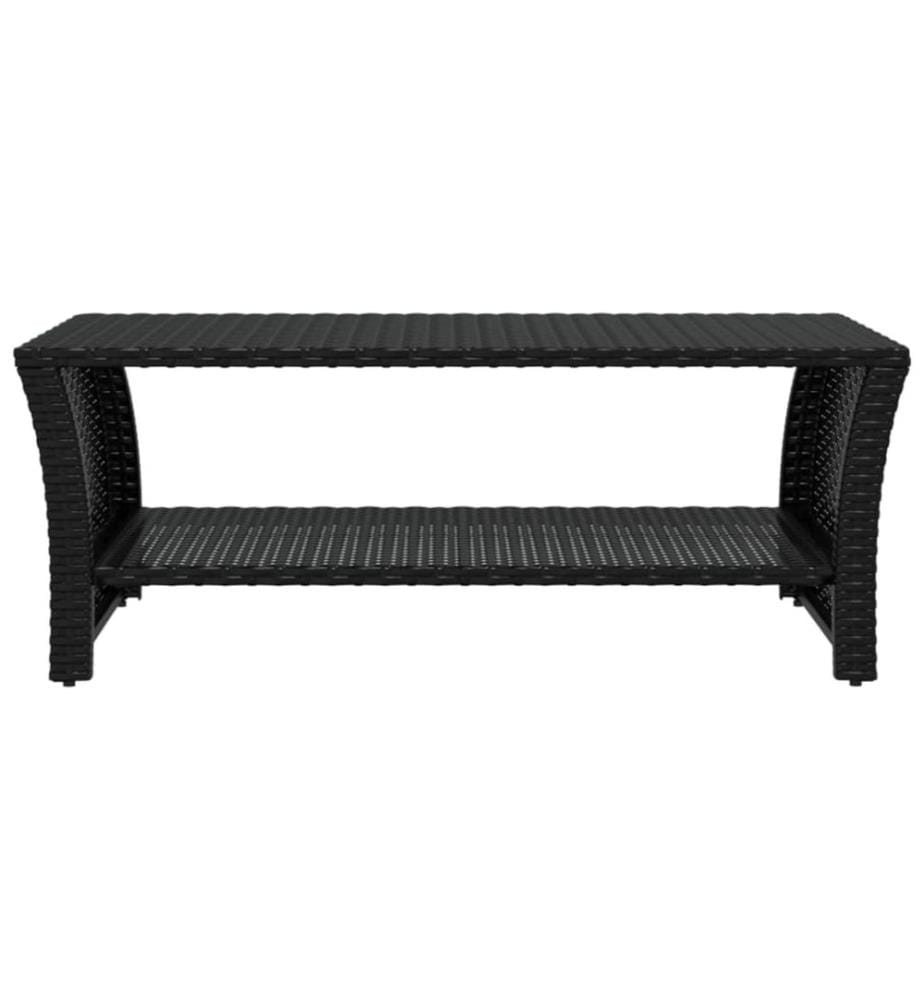 Couchtisch Schwarz 100x50x40 cm Poly Rattan