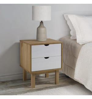 Nachttisch OTTA Braun&Weiss 45x39x57 cm Massivholz Kiefer
