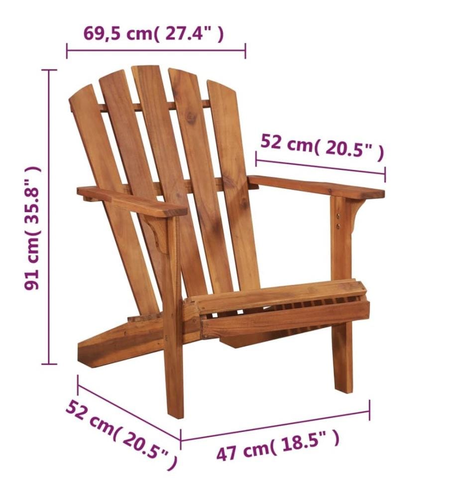 Adirondack-Gartenstuhl Akazienholz Massiv