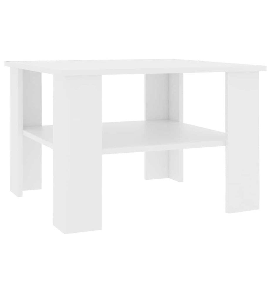 Table basse Blanc 60x60x42 cm Bois d'ingénierie