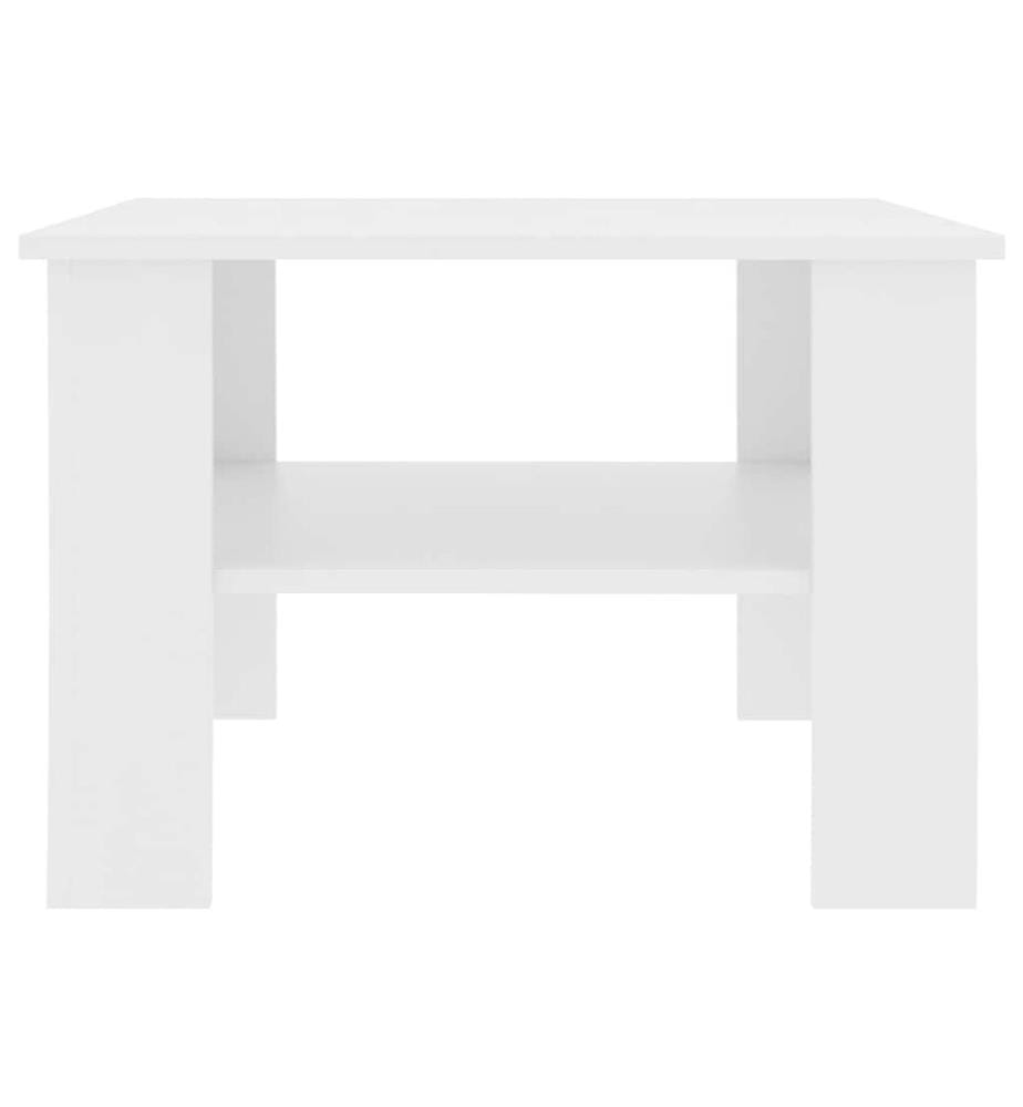 Table basse Blanc 60x60x42 cm Bois d'ingénierie