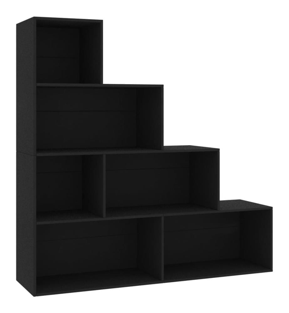 Bücherregal/Raumteiler Schwarz 155x24x160 cm Holzwerkstoff