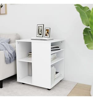 Armoire à roulettes Blanc 60x53x72 cm Bois d'ingénierie
