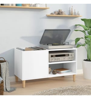Armoire à disques blanc 84,5x38x48 cm bois d'ingénierie