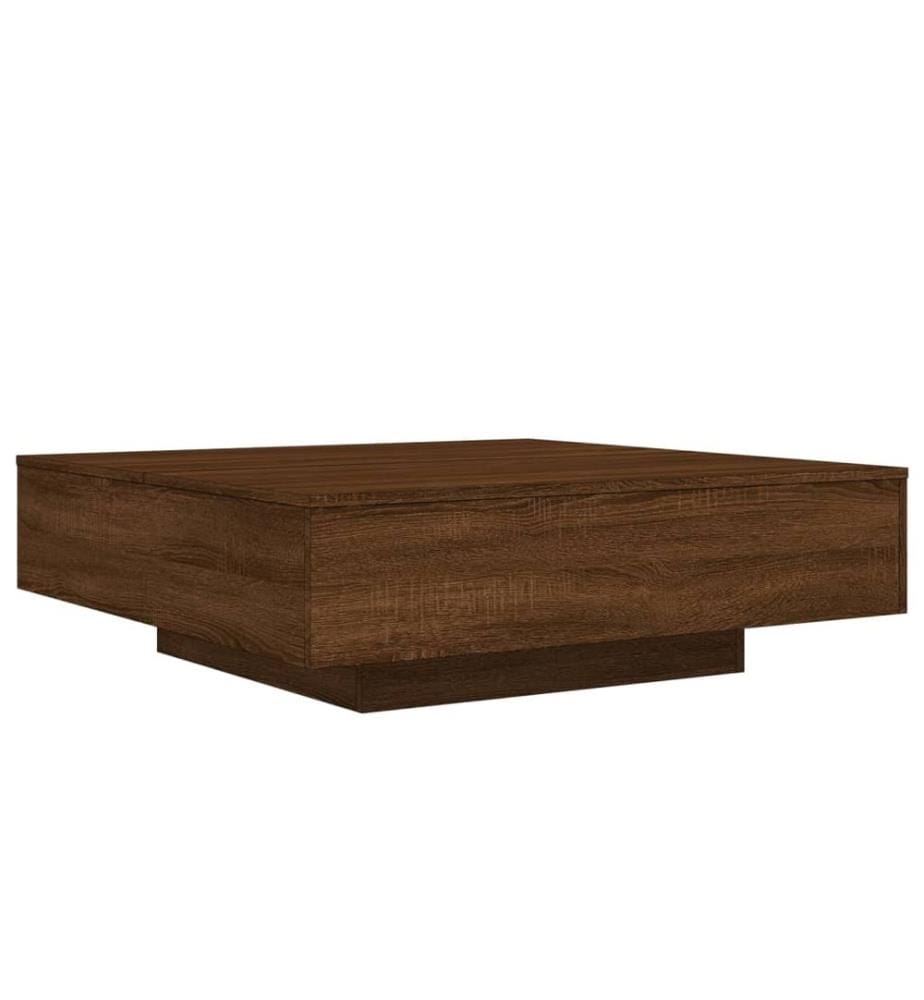 Table basse chêne marron 100x100x31 cm bois d'ingénierie