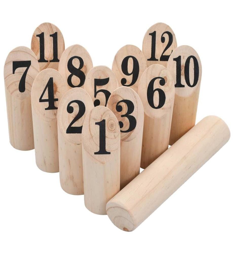 Ensemble de jeu de Kubb à chiffres Bois
