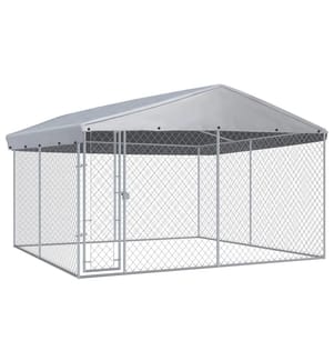 Chenil extérieur avec toit pour chiens 382x382x225 cm