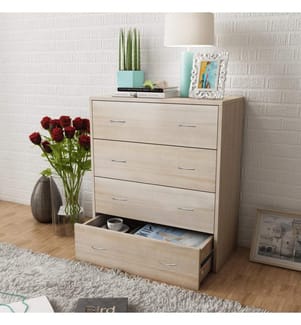 Buffet avec 4 tiroirs 60 x 30,5 x 71 cm Couleur de chêne