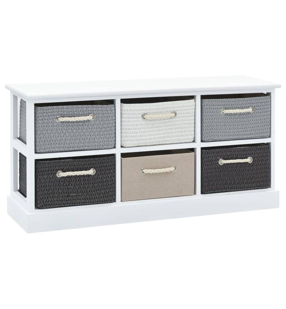 Banc de rangement 6 tiroirs Bois