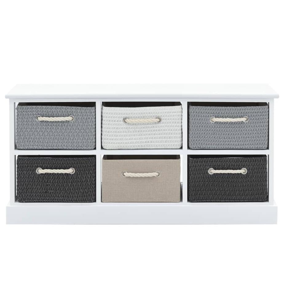 Banc de rangement 6 tiroirs Bois