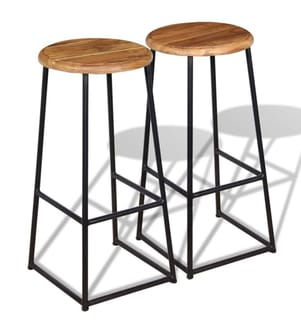 Barhocker 2 Stk. Massivholz Teak