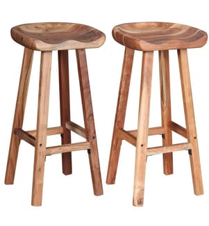 Barhocker 2 Stk. Massivholz Akazie