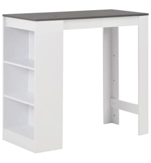 Bartisch mit Regal Weiss 110x50x103 cm