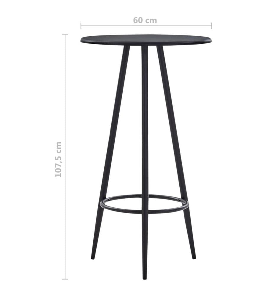 Bartisch Schwarz 60×107,5 cm MDF