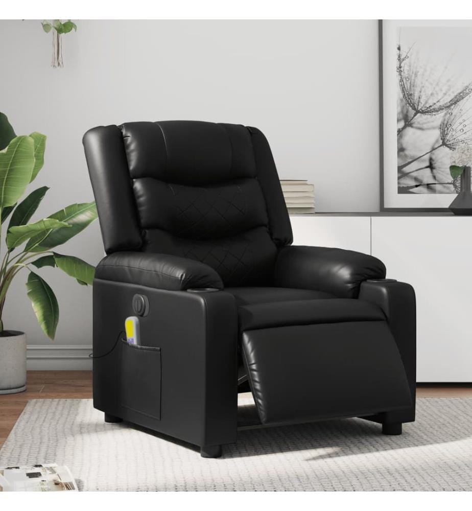 Massagesessel Elektrisch Schwarz Kunstleder