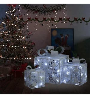 Boîtes-cadeaux de Noël décoratives 3 pcs Extérieur Intérieur
