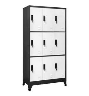Armoire à casiers Anthracite et blanc 90x45x180 cm Acier